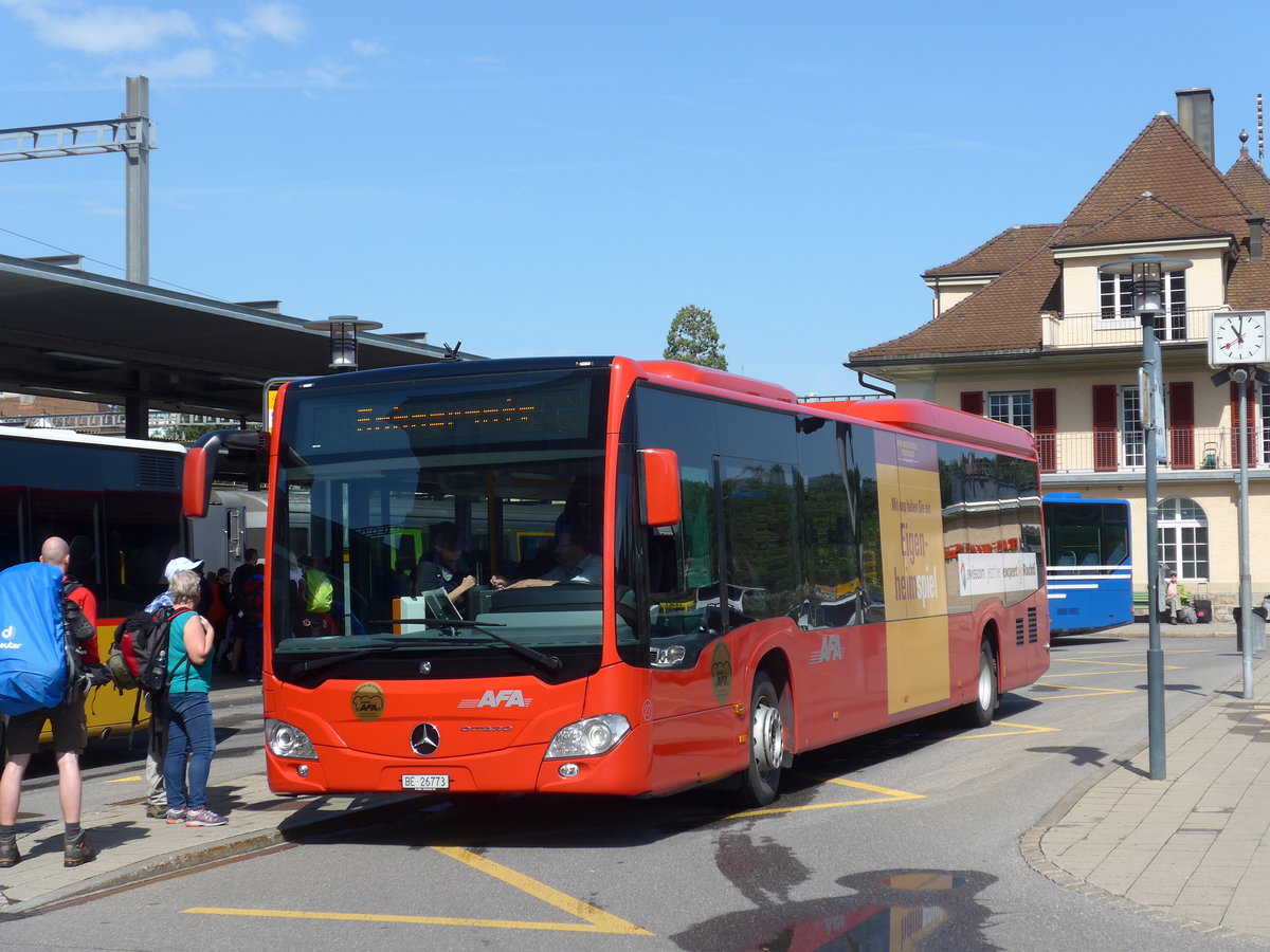 (182'449) - AFA Adelboden - Nr. 27/BE 26'773 - Mercedes am 31. Juli 2017 beim Bahnhof Spiez