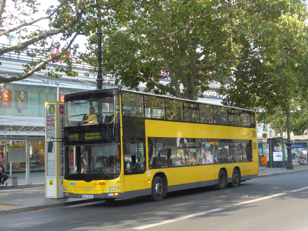 (183'232) - BVG Berlin - Nr. 3131/B-V 3131 - MAN am 9. August 2017 in Berlin, Kurfrstendamm