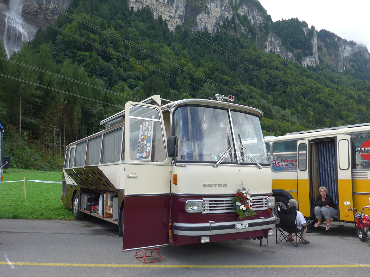 (183'599) - Brngger, Elgg - SH 27'151 - Setra am 19. August 2017 in Unterbach, Rollfeld