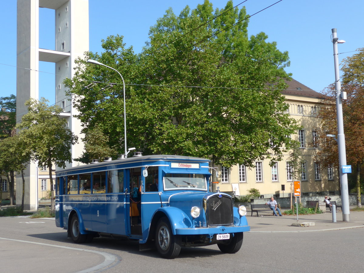 (183'708) - VBZ Zrich - Nr. 9/ZH 5609 - Saurer/SWS (ex Bamert, Wollerau; ex BBA Aarau Nr. 1; ex VBZ Zrich Nr. 209; ex VBZ Zrich Nr. 9) am 20. August 2017 in Zrich, Bullingerplatz