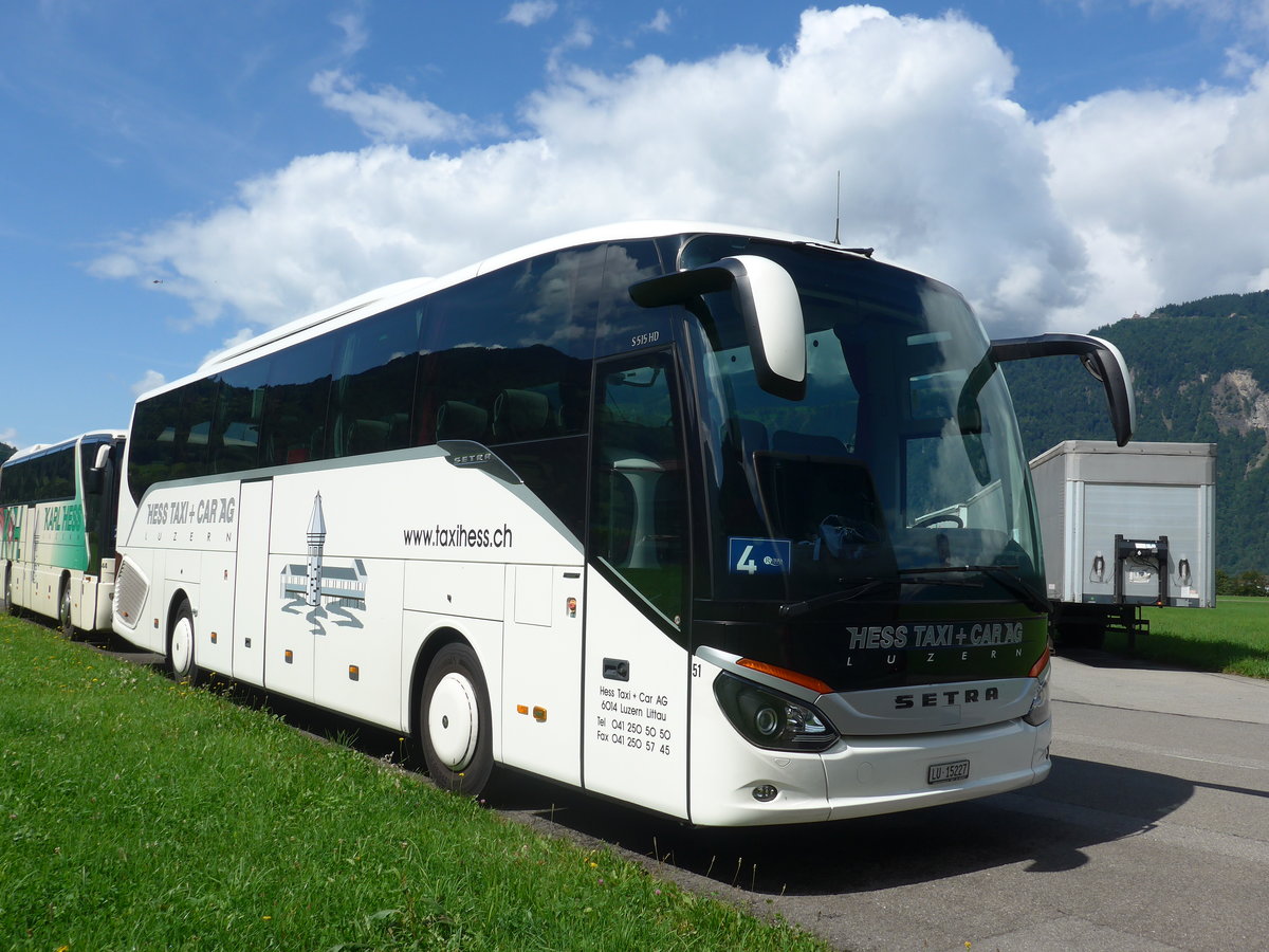 (184'570) - Hess K., Luzern - Nr. 51/LU 15'227 - Setra am 3. September 2017 bei Wilderswil