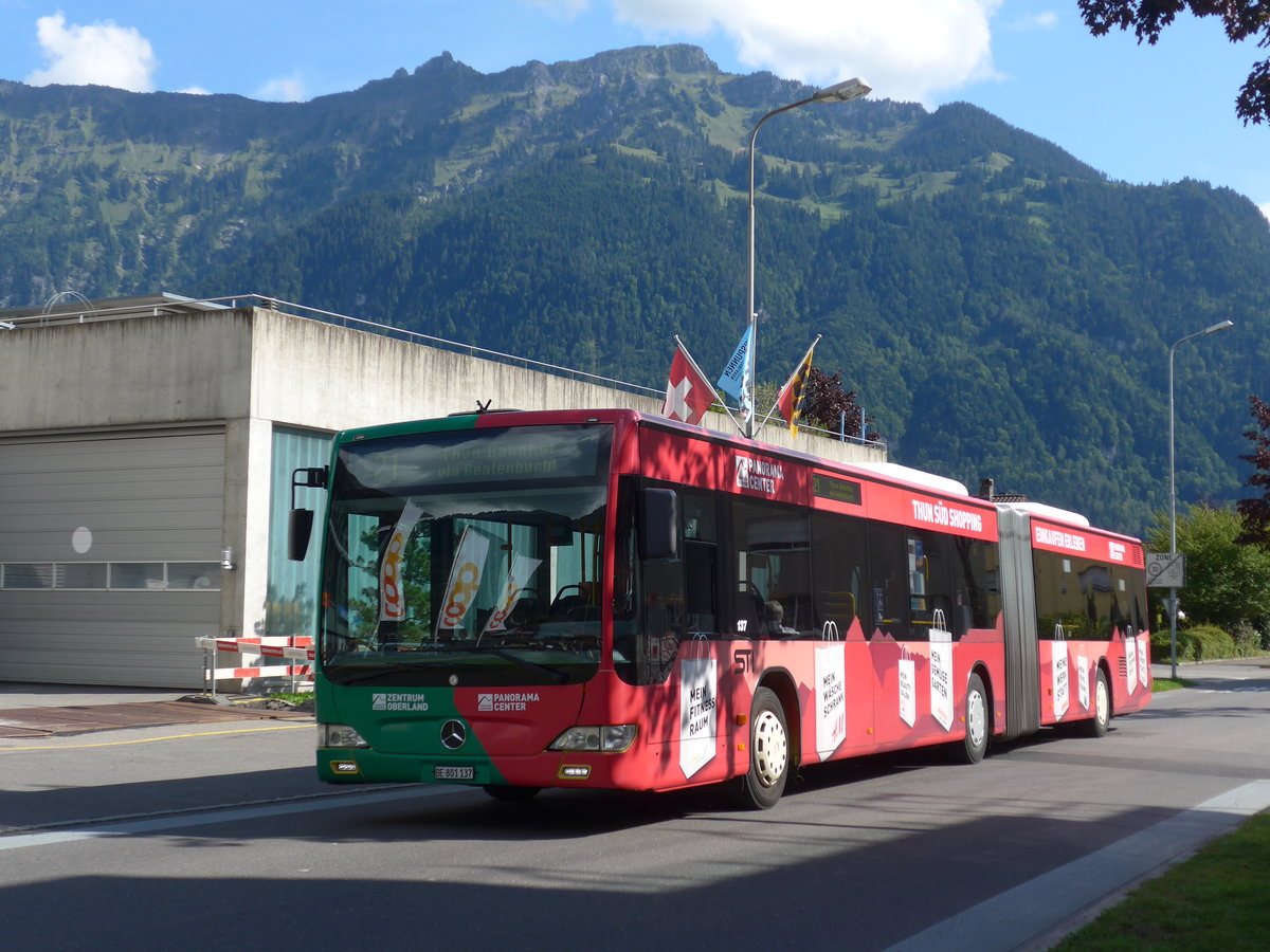 (184'620) - STI Thun - Nr. 137/BE 801'137 - Mercedes am 3. September 2017 beim Bahnhof Interlaken Ost
