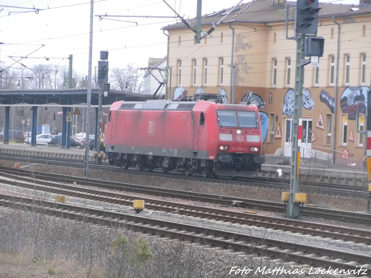 185 006 bei der durchfahrt in Delitzsch am 3.3.16