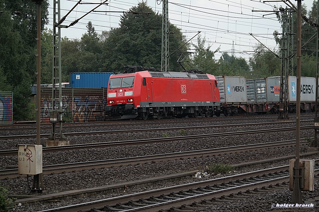 185 148-4 ist mit einen ganzzug am 25.09.13 durch hh-harburg gefahren