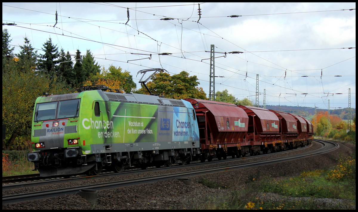 185 152-6  Kali und Salz  mit Gterzug am 21.10.2013 in Gtzenhof
