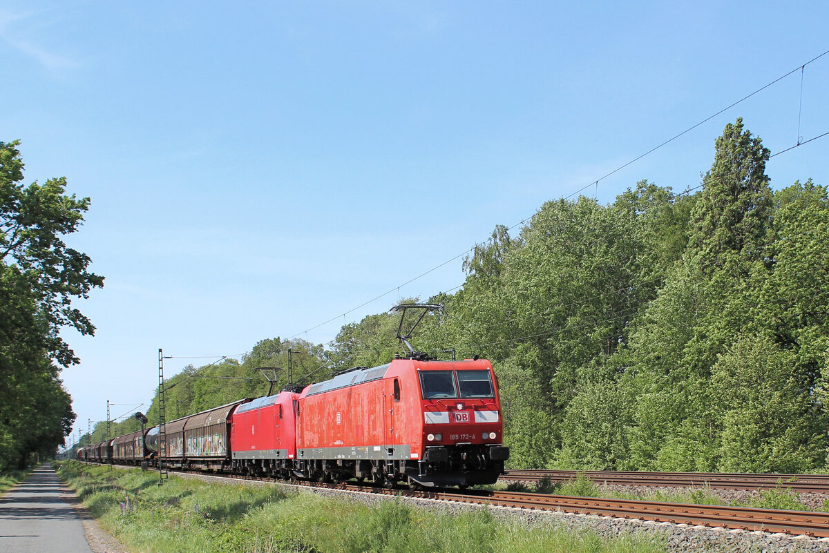 185 172-4 u. 185 019-7 am 17.05.2024 in Tostedt - Dreihausen.