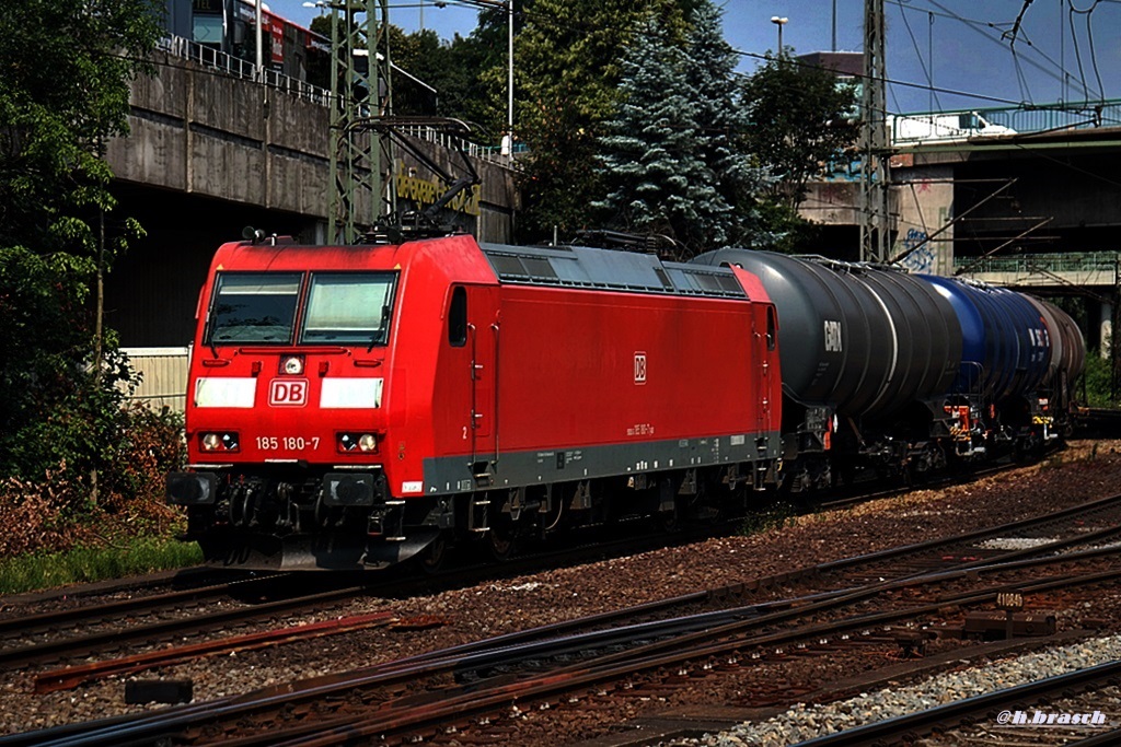 185 180-7 ist mit einen tankzug am 29.07.14 durch hh-harburg gefahren