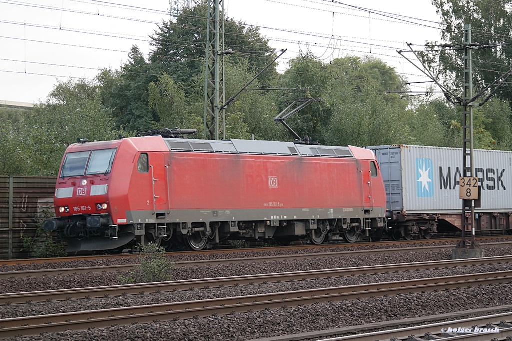 185 181-5 zog einen intermodal am 18.09.13 durch hh-harburg