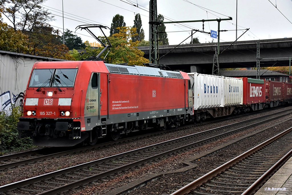 185 327-1 ist mit einen KLV durch hh-harburg gefahren,20.10.16