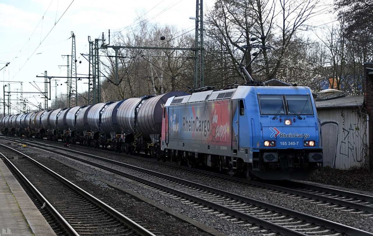 185 340-7 fuhr mit einen tanker durch hh-harburg,12.01.21