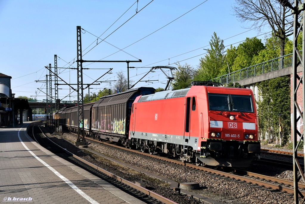 185 402-5 fuhr mit einen mischer durch hh-harburg,26.04.19