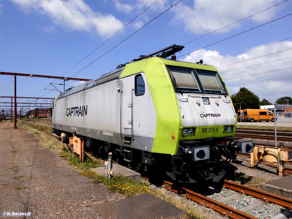 185 517-0 war abgestellt beim bahnhof padborg,26.06.18