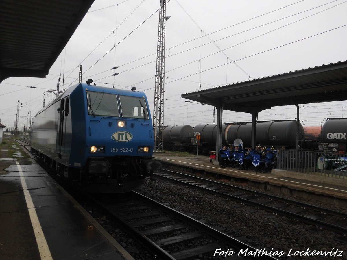 185 522 vom ITL im Bahnhof Grokorbetha am 16.4.16