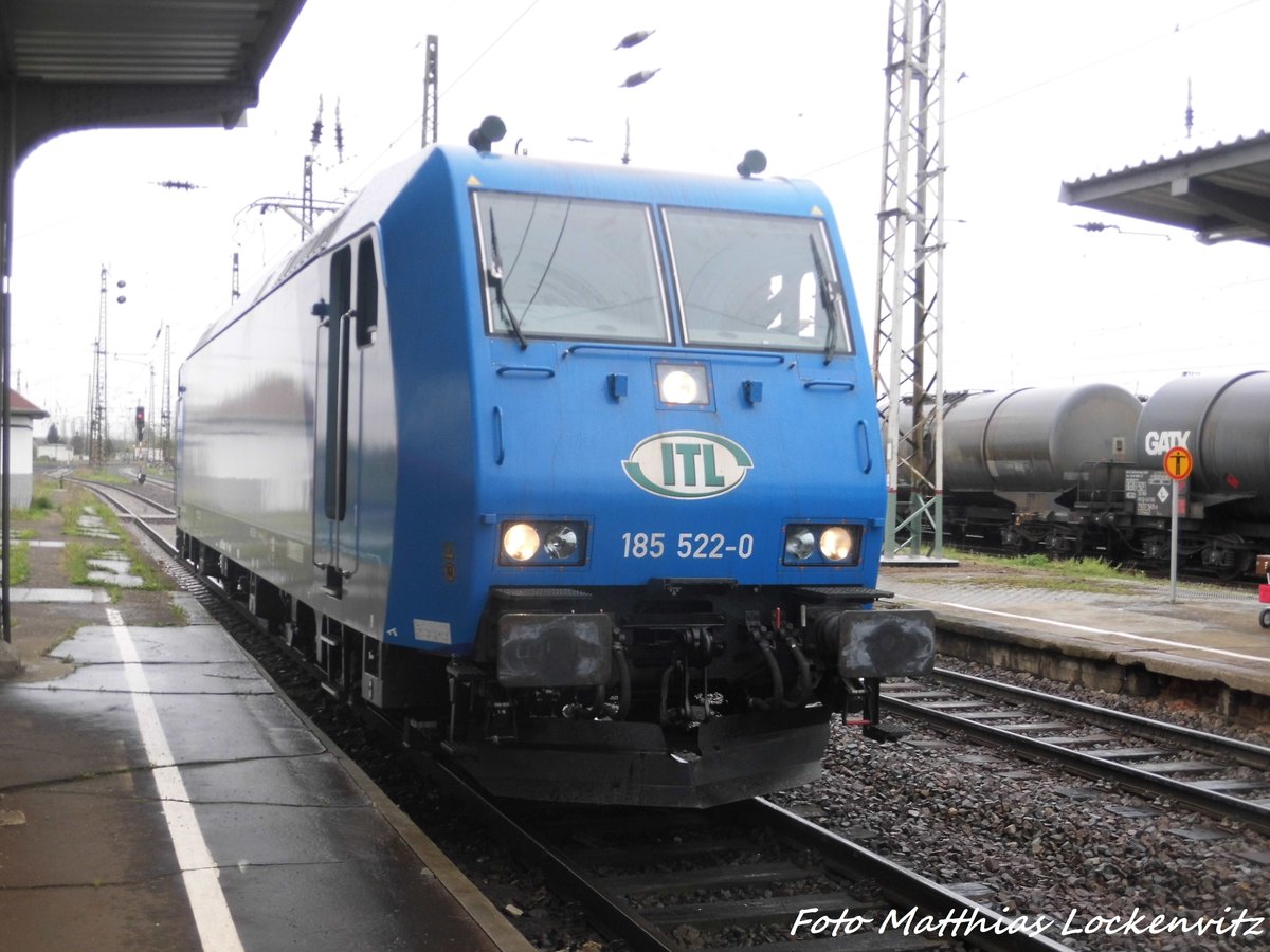 185 522 vom ITL im Bahnhof Grokorbetha am 16.4.16