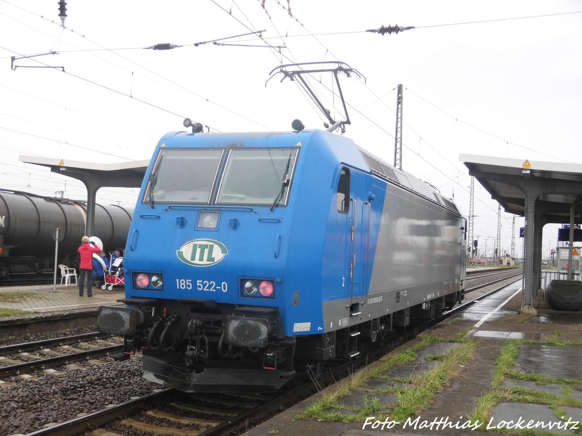 185 522 vom ITL im Bahnhof Grokorbetha am 16.4.16