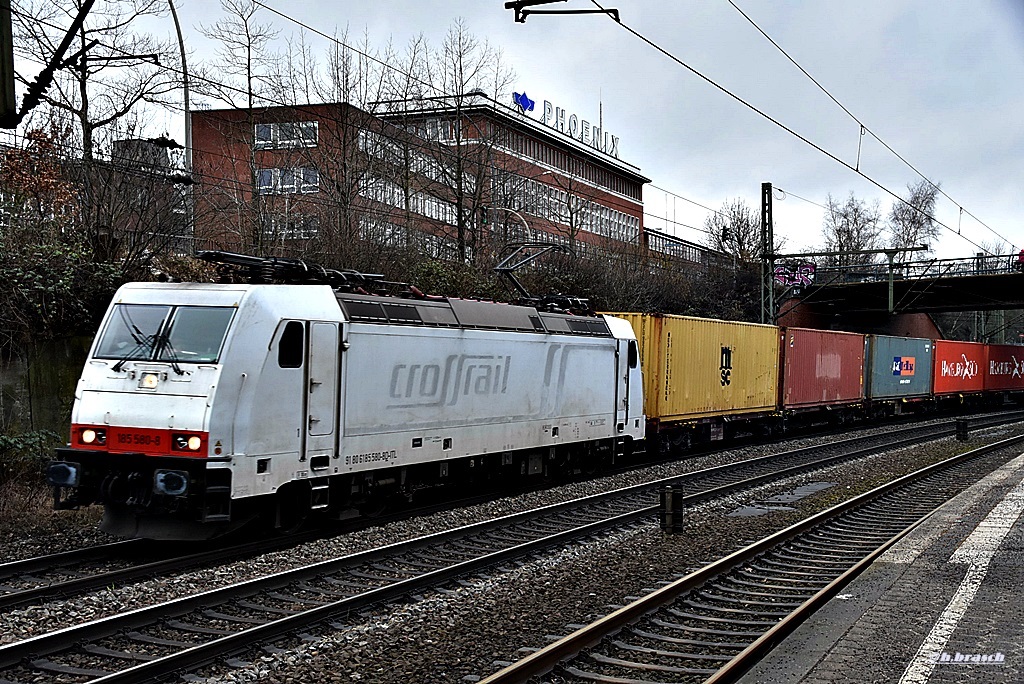 185 580-8 zog einen kastenzug durch hh-harburg,20.02.16