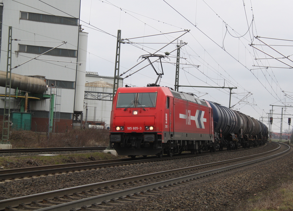 185 605-3 bei der Durchfahrt in Nordstemmen am 12.03.2016