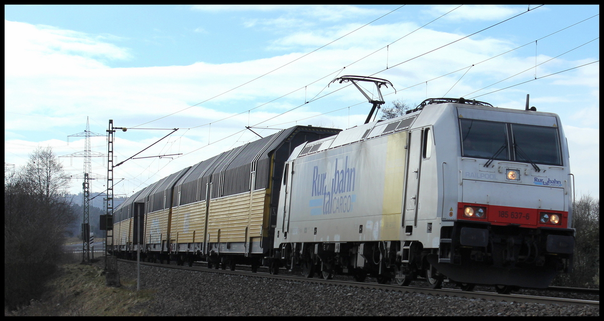 185 637 mit Altmannzug am 26.02.15 bei Kerzell