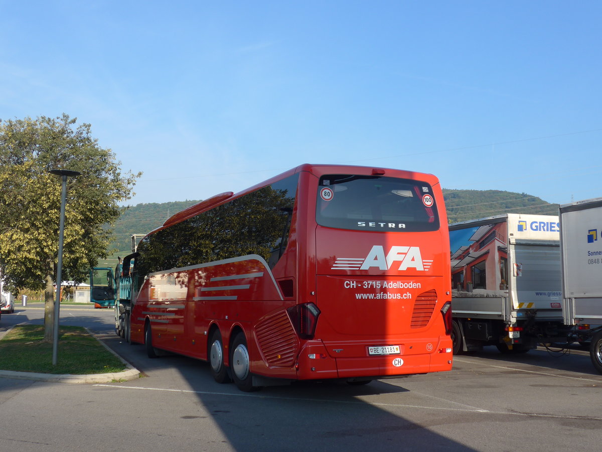 (185'199) - AFA Adelboden - Nr. 16/BE 21'181 - Setra am 25. September 2017 in Bursins, Raststtte La Cte