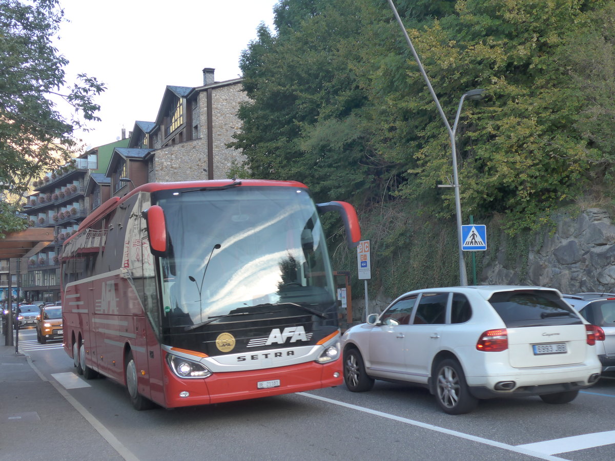 (185'291) - Aus der Schweiz: AFA Adelboden - Nr. 16/BE 21'181 - Setra am 27. September 2017 in La Massana, El Pui