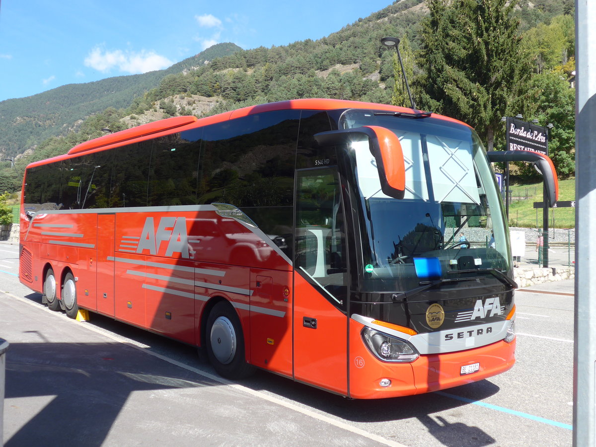 (185'379) - Aus der Schweiz: AFA Adelboden - Nr. 16/BE 21'181 - Setra am 27. September 2017 in La Massana, El Ravell