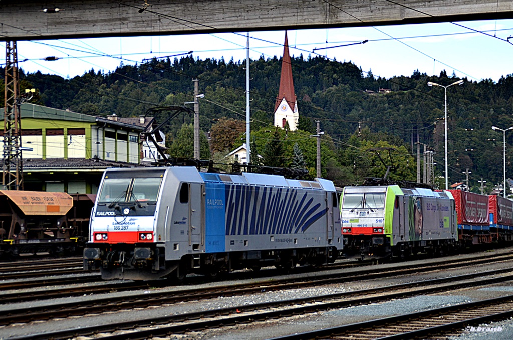 186 287 als vorspannlok eines klv,kufstein 16.09.15