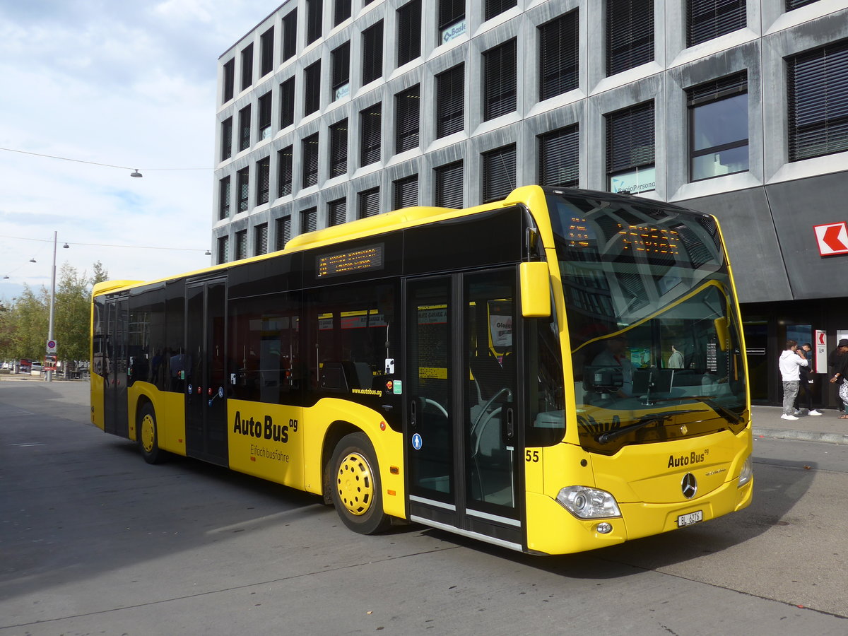 (186'094) - AAGL Liestal - Nr. 55/BL 6276 - Mercedes am 21. Oktober 2017 beim Bahnhof Liestal