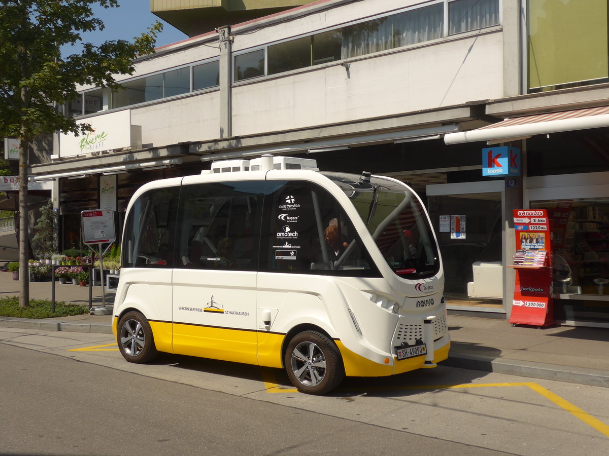 (186'101) - VBSH Schaffhausen - SH 49'090 - Navya am 20. August 2018 in Neuhausen, Zentrum