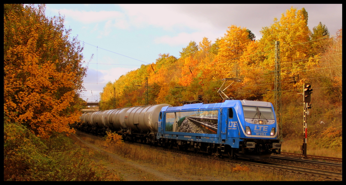 187 930 von LTE mit Kesselwagenzug am 29.10.16 in Götzenhof