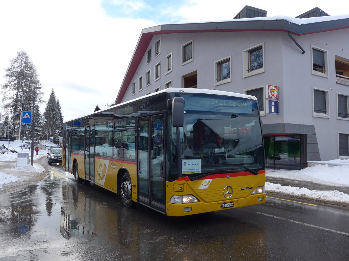 (187'550) - PostAuto Graubnden - GR 168'855 - Mercedes (ex Vogt, Klosters Nr. 6) am 1. Januar 2018 in Lenzerheide, Post