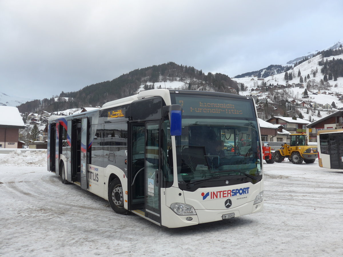 (187'621) - EAB Engelberg - Nr. 5/OW 10'241 - Mercedes (ex VZO Grningen; ex Vorfhrfahrzeug) am 2. Januar 2018 in Engelberg, Titlisbahnen