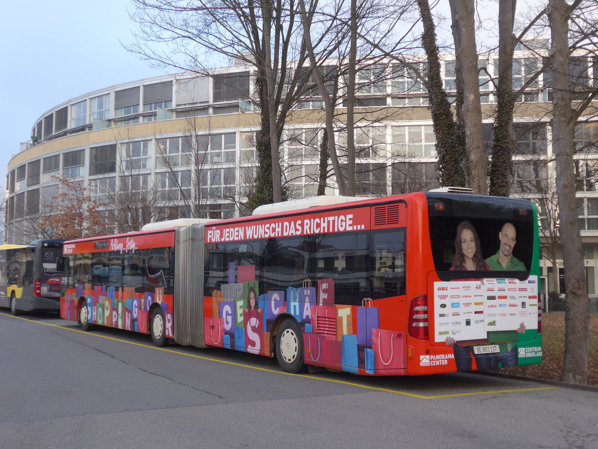 (187'970) - STI Thun - Nr. 137/BE 801'137 - Mercedes am 15. Januar 2018 bei der Schifflndte Thun