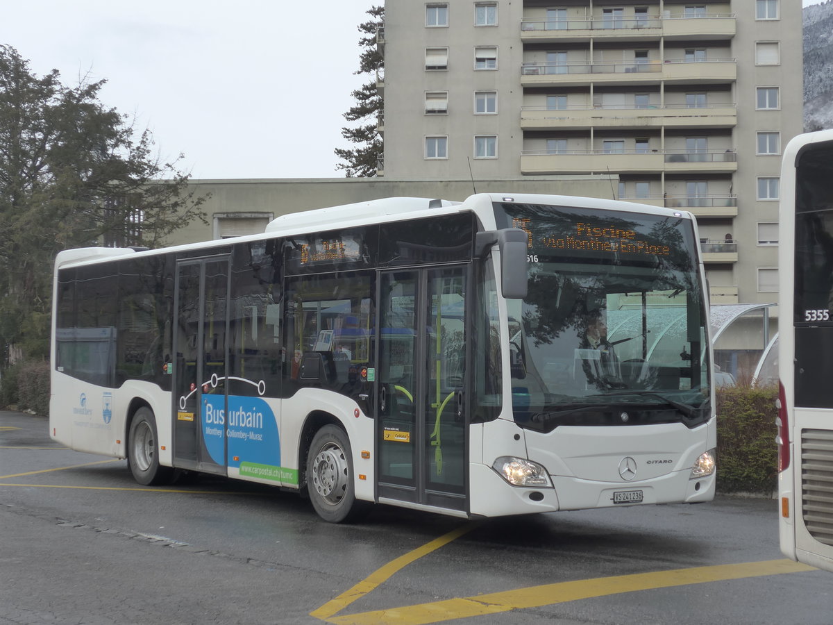 (187'986) - TPC Aigle - VS 241'236 - Mercedes am 20. Januar 2018 beim Bahnhof Monthey CFF