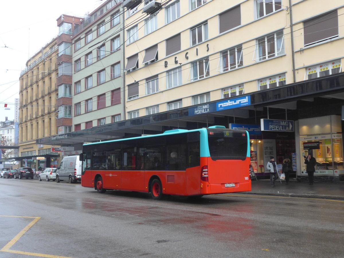 (188'666) - VB Biel - Nr. 185/BE 654'185 - Mercedes am 15. Februar 2018 beim Bahnhof Biel