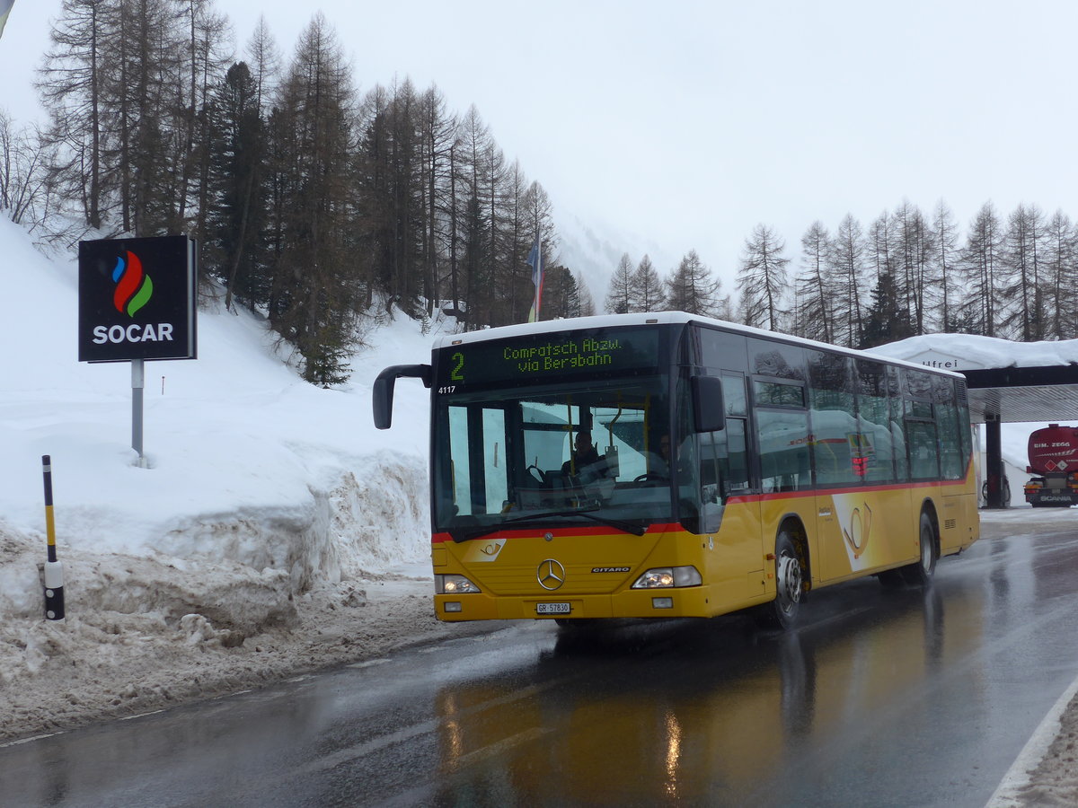 (188'796) - Jenal, Samnaun - GR 57'830 - Mercedes (ex PostAuto Nordschweiz) am 16. Februar 2018 in Samnaun, Ravaisch