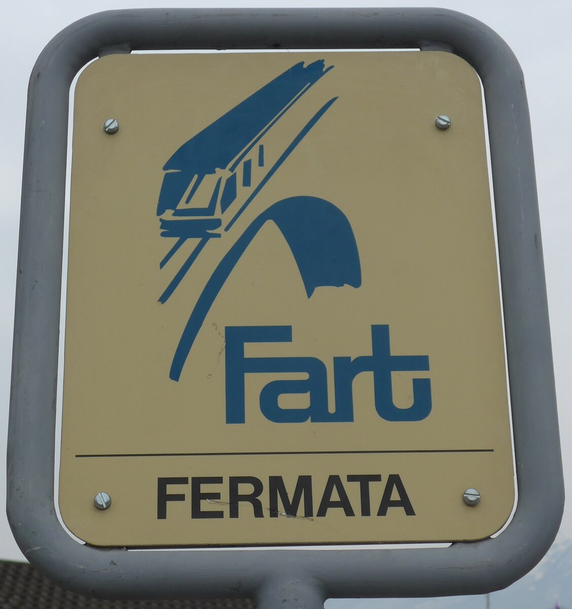 (188'846) - Fart-Haltestellenschild am 17. Februar 2018 in Ascona (188'846) - Fart-Haltestellenschild am 17. Februar 2018 in Ascona