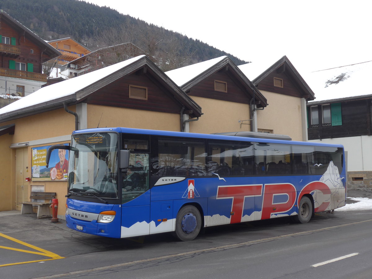 (188'981) - TPC Aigle - Nr. 9/VS 4209 - Setra am 3. Mrz 2018 beim Bahnhof Troistorrents