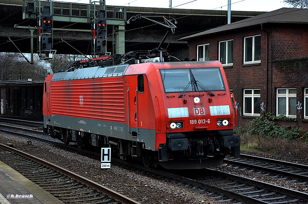 189 013-6 fuhr solo durch harburg,30.12.14