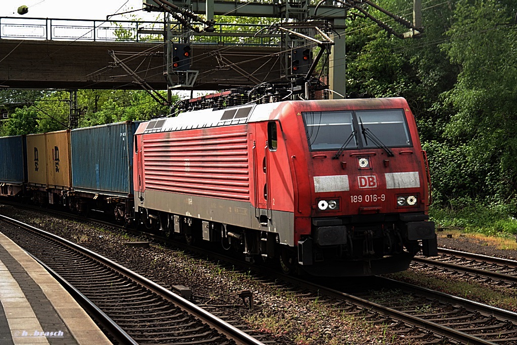 189 016-9 zog einen schachtelzug durch hh-harburg,datum 02.05.14