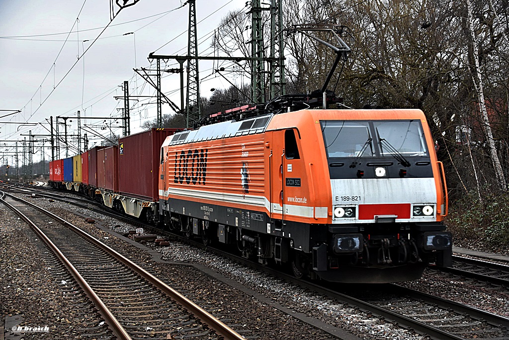 189 821 fuhr mit einen containerzug durch hh-harburg,18.03.16