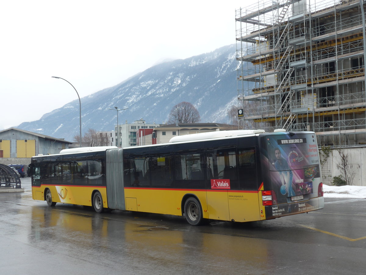 (189'023) - Buchard, Leytron - VS 104'346 - MAN (ex Nr. 160) am 3. Mrz 2018 beim Bahnhof Martigny