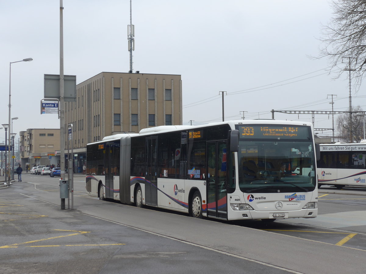 (189'526) - Knecht, Windisch - Nr. 469/AG 14'728 - Mercedes am 19. Mrz 2018 beim Bahnhof Lenzburg