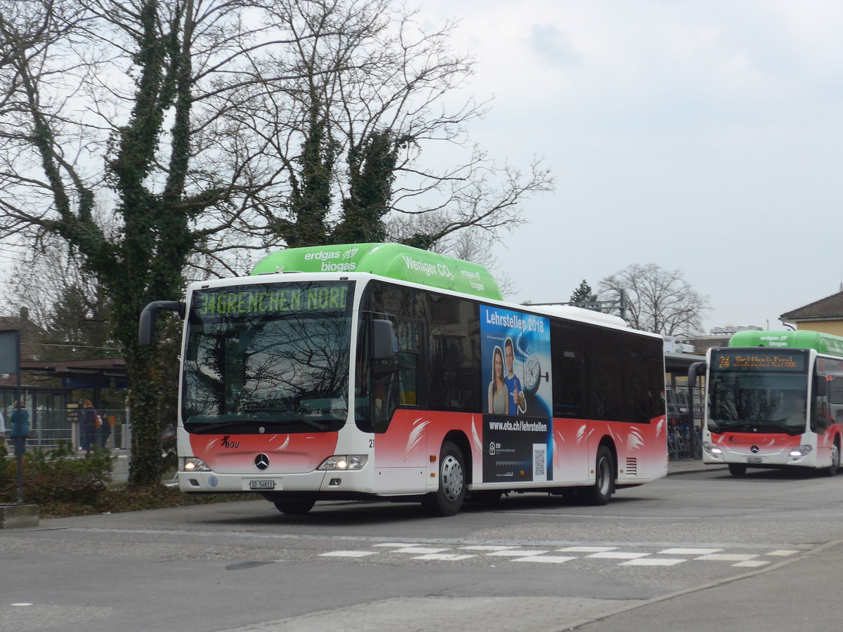 (189'638) - BGU Grenchen - Nr. 21/SO 54'813 - Mercedes am 26. Mrz 2018 beim Bahnhof Grenchen Sd