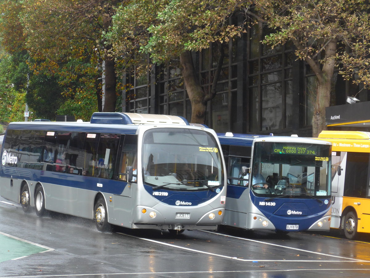 (192'087) - AT Metro, Auckland - Nr. NB2119/EJC617 - Scania/Designline am 30. April 2018 in Auckland