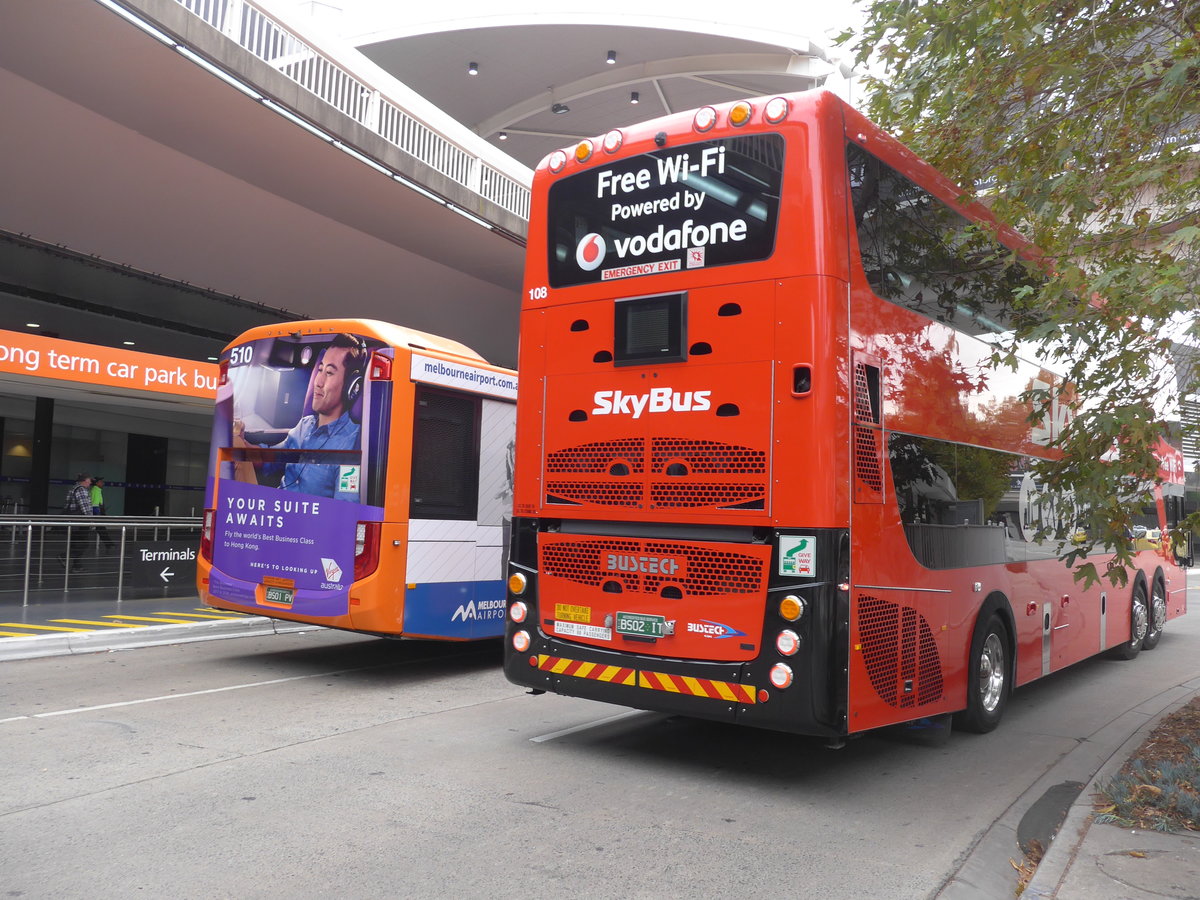 (192'258) - SkyBus, Melbourne - Nr. 108/BS02 IT - Bustech am 2. Mai 2018 in Melbourne, Airport