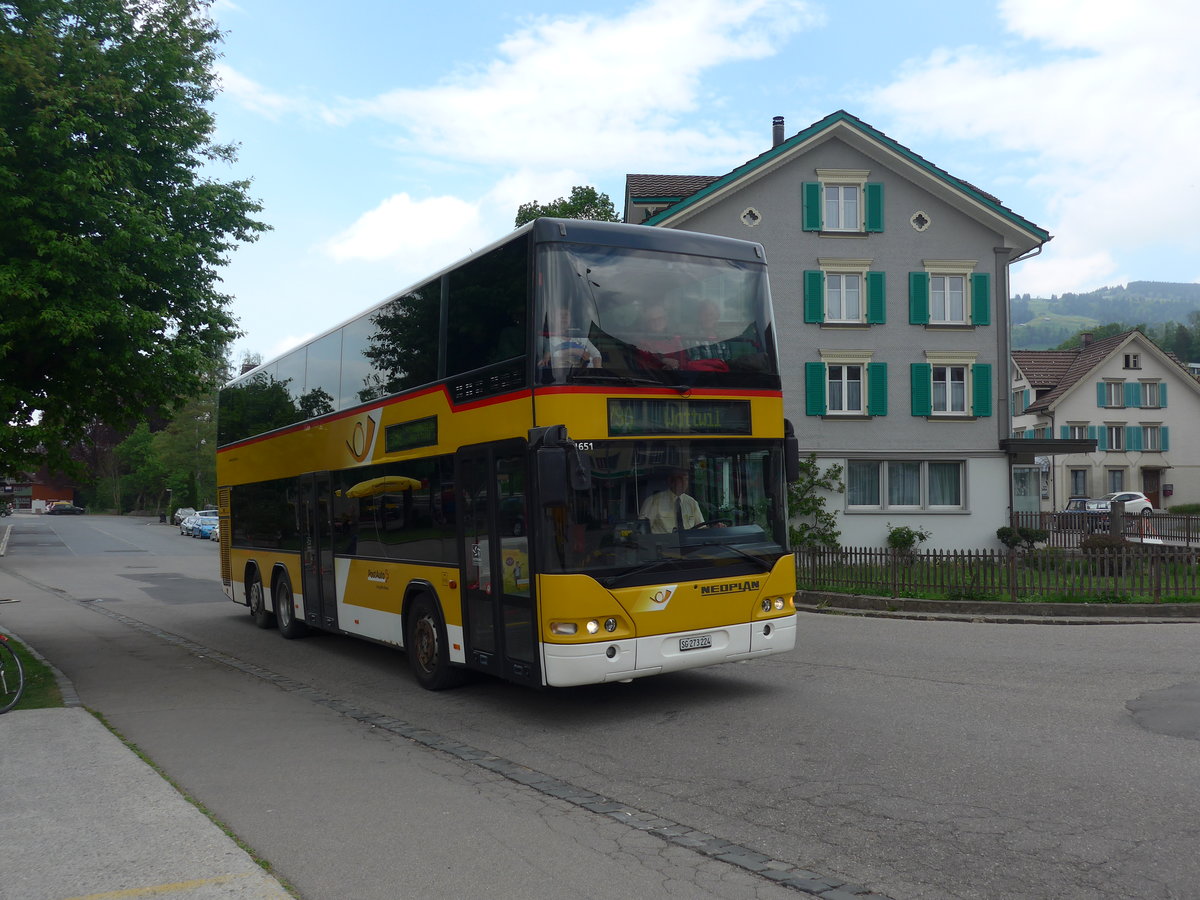 (192'773) - PostAuto Ostschweiz - SG 273'224 - Neoplan (ex AR 35'834: ex PostAuto Nordschweiz; ex P 27'804) am 5. Mai 2018 beim Bahnhof Nesslau-Neu St. Johann