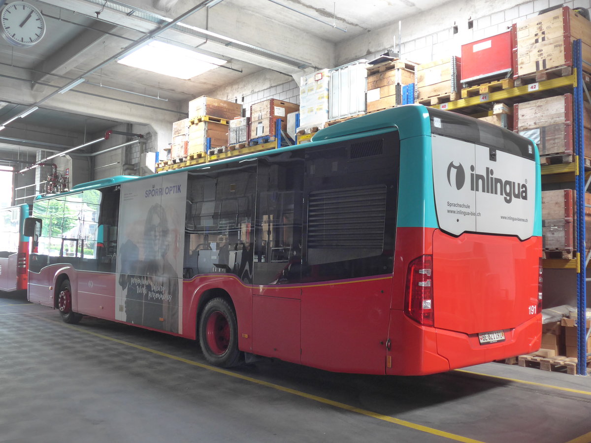 (192'826) - VB biel - Nr. 191/BE 821'191 - Mercedes am 6. Mai 2018 in Biel, Depot