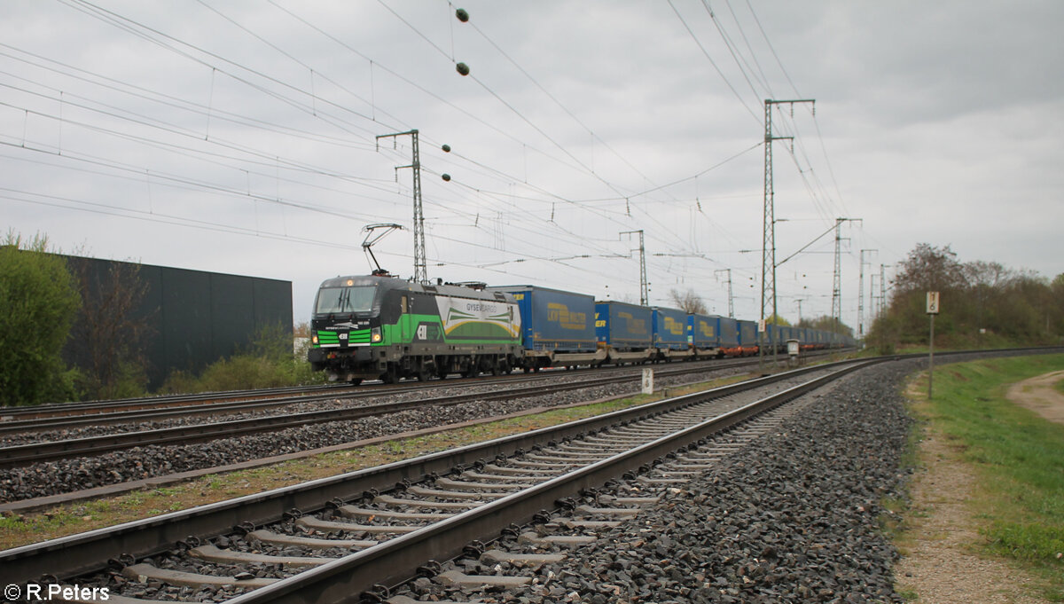 193 235-9 ELL/Gysev  mit einem Wechselpritschen Zug LKW-Walter in Nürnberg Hohe Marter. 03.04.24