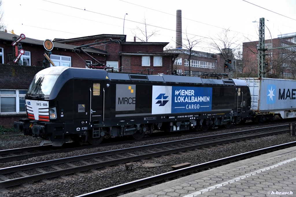 193 606 zog einen containerzug durch hh-harburg,12.02.19