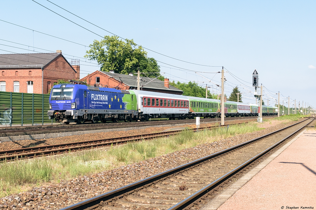 193 826-5 Railpool GmbH für BTE BahnTouristikExpress GmbH mit dem Flixtrain (FLX27806) von Berlin Südkreuz nach Köln Hbf in Großwudicke. 07.06.2019